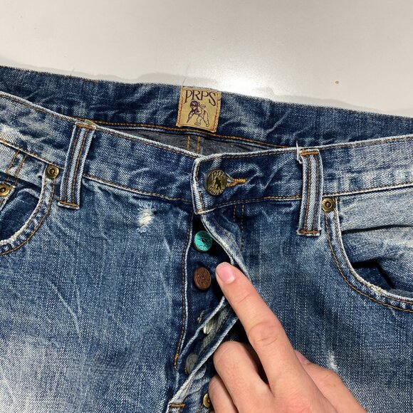 PRPS Goods & Co. Pre-distressed Belvedere Straight Leg Jeans men's size 33x35 - Picture 3 of 10